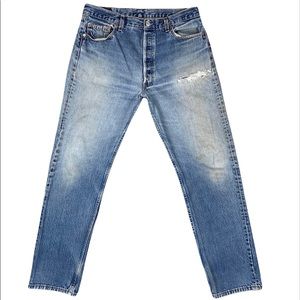 🔥 Vintage USA Levi’s 501 Distressed Jeans 34x33